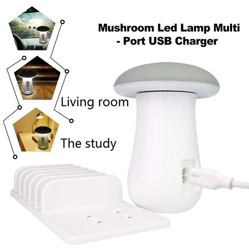 2-in-1 Mushroom LED Lamp & USB Charger