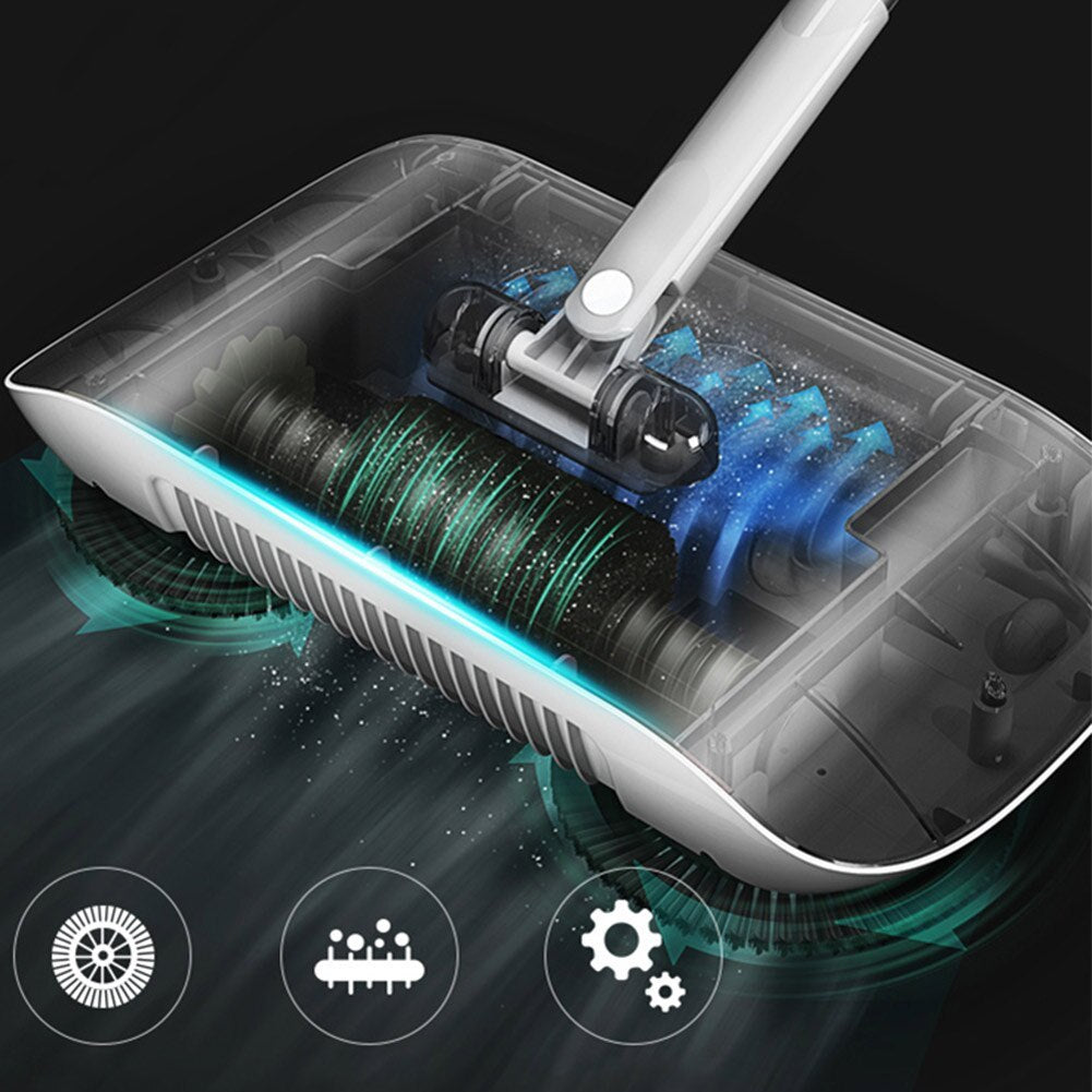 All-in-One Hand Push Sweeper – Household Broom, Dustpan & Mop Machine