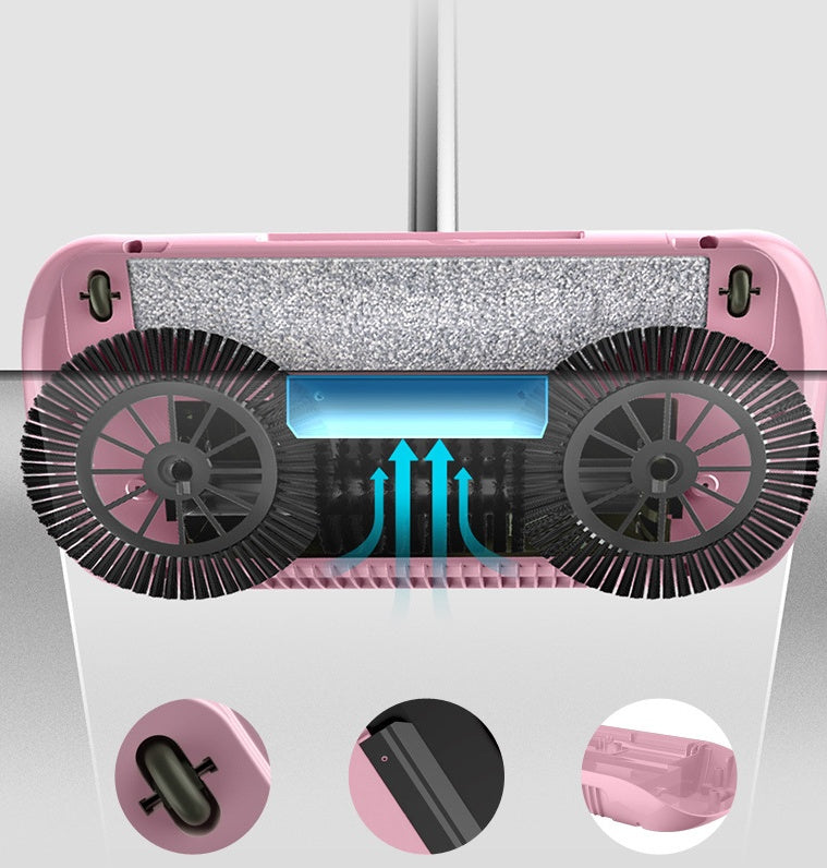 All-in-One Hand Push Sweeper – Household Broom, Dustpan & Mop Machine