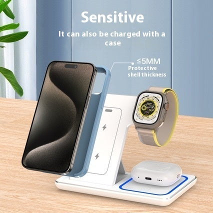 15W 3-in-1 LED Wireless Charger Stand – Foldable Charging Station for iPhone & AirPods Pro