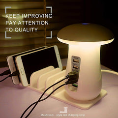 2-in-1 Mushroom LED Lamp & USB Charger