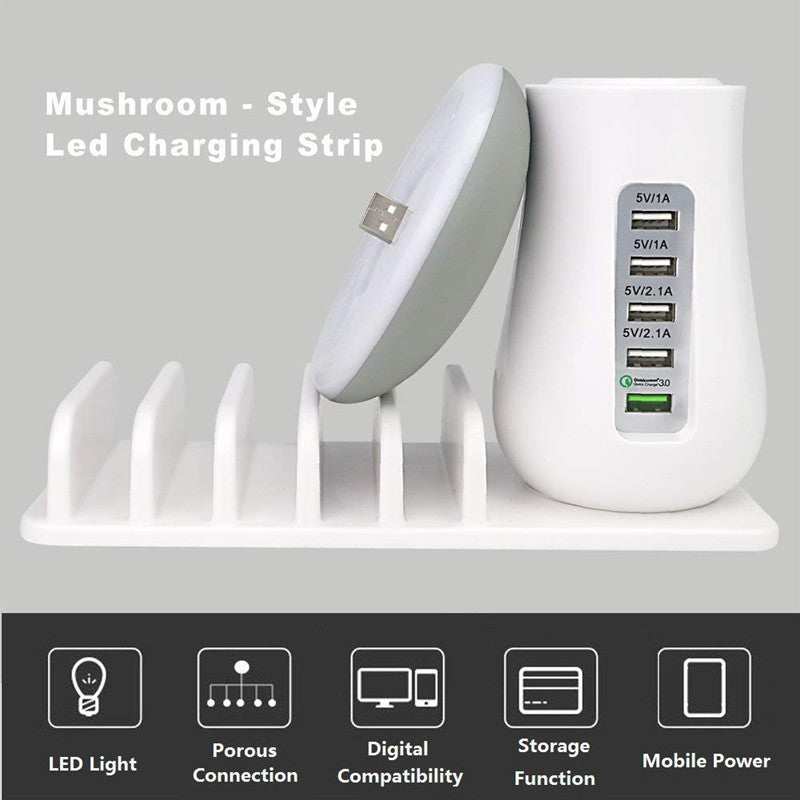 2-in-1 Mushroom LED Lamp & USB Charger
